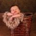 Each Inch Hand Stitched TWO FEET Furry Brown Photo Prop Infant Baby Blanket 'Ice Age'