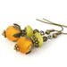 Tangerine and pistachio fruit vintage style earrings