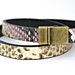 False snake skin in black leather double wrapped bracelet with magnetic clasp in color of your choice.