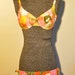 SALE- 40% OFF- Bali 1960's 3 piece Floral Swim Bathing Suit