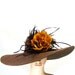 Derby Hat Dress Hat Kentucky Derby Hat Brown Wide Brim Hat Wedding Hat Tea Party Ascot Church Hat horse racing