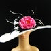 Derby Hat Dress Hat Wedding Hat Tea Party Hat Church Hat Kentucky Derby Hat Wide Brim Hat White Bridal Wedding Hat Ascot Racing Feathers Hat