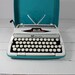 Two Toned Teal Smith Corona Typewriter