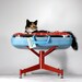 Upcycled Suitcase Pet Bed with Pedestal Base