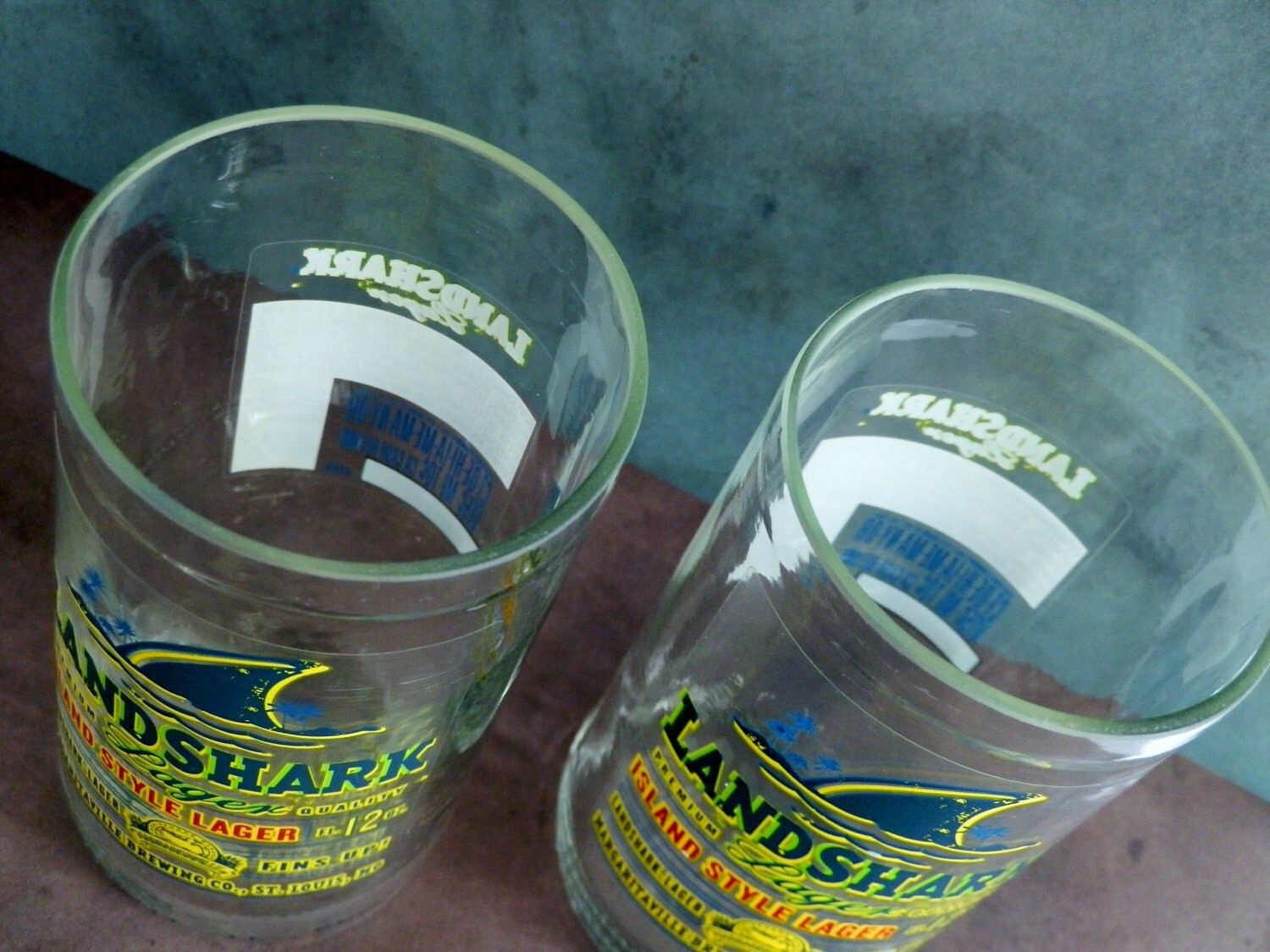 Beer Bottle Drinking Glasses Landshark Tumblers Set Of 2