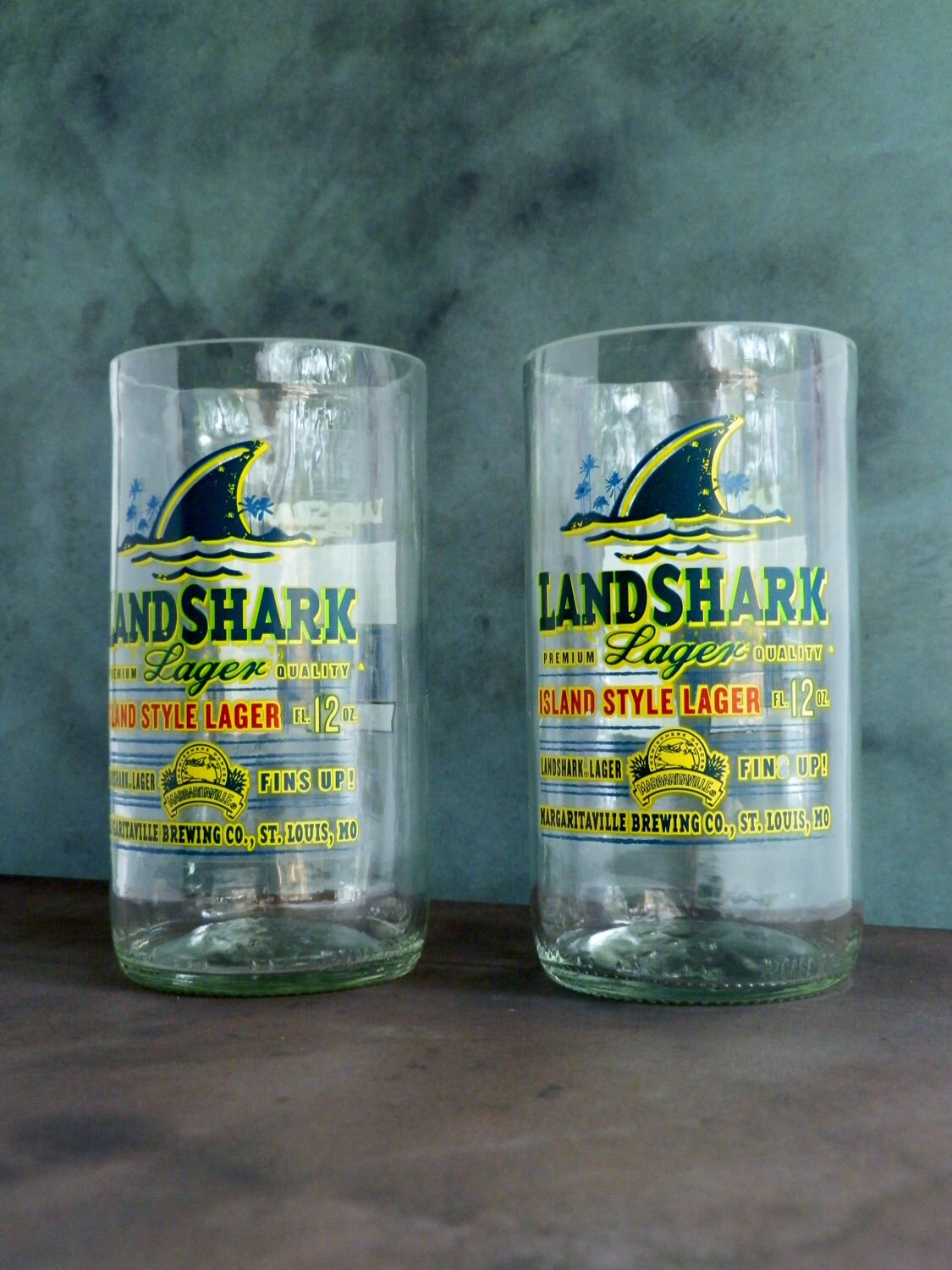 Beer Bottle Drinking Glasses Landshark Tumblers Set Of 2