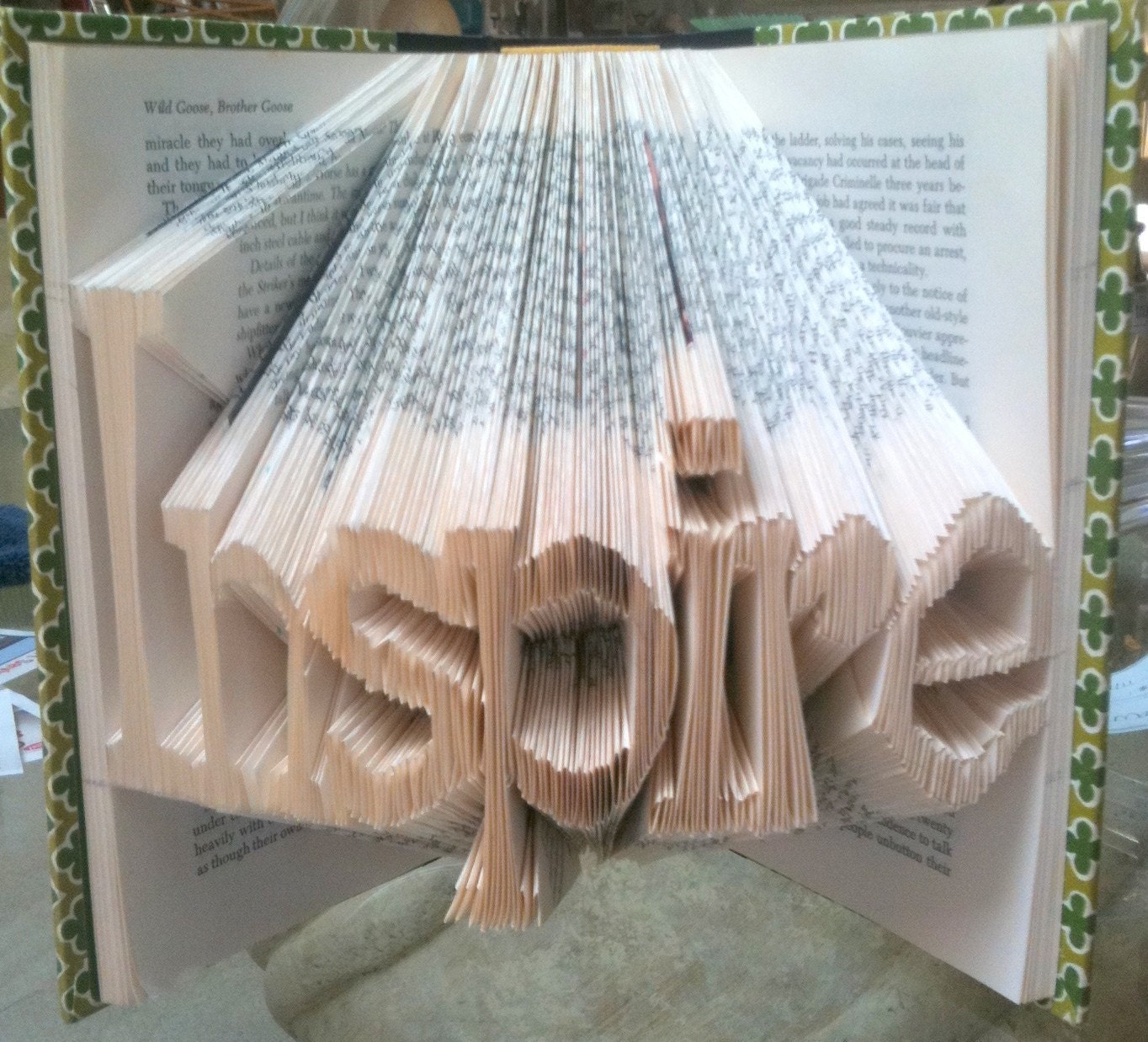 Word Book Sculpture by LaynieAart on Etsy