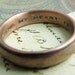 Custom text inside ring (Stamped / Engraved), Wedding Bands, Men's or Womens, HIs Hers, Personalized Script... RING NOT INCLUDED