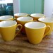 set of 7 mod atomic gold Starglow coffee mugs by Royal China