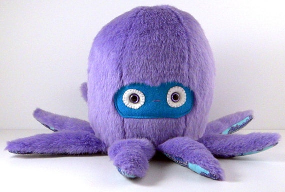 SALE Jasmine the plush octopus ooak purple furry stuffed