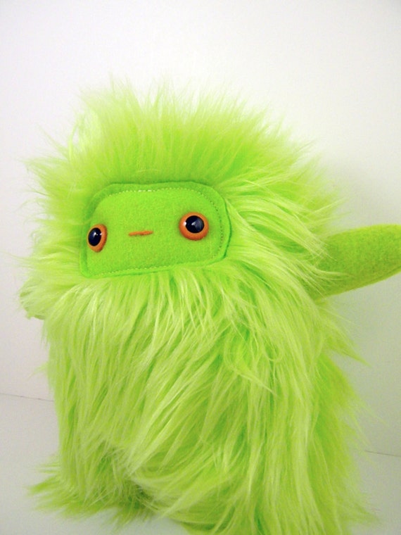 Jethro the plush monster yeti sasquatch neon green lime