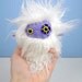 Quirmelle the plush monster miniature white and purple Little Uggle