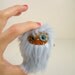 Hubert the plush monster miniature pastel blue and burnt brown Little Ugglette