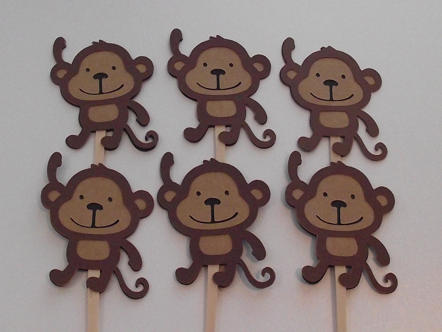 Monkey Cupcake Toppers Monkey themed Safari Party Jungle