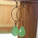 FREE SHIPPING Etsy, Etsy Jewelry, Hammered Hoops: Gunmetal Hoops with Green Apple Quartz, Beaded Earrings, Etsy Jewelry, Jewelry, Gift