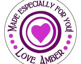 personalized gift labels, gift stickers, heart gift stickers, available in 3 sizes
