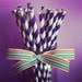 25 dark purple paper straws--with CUSTOM printable tag file