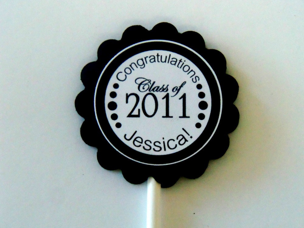 24 graduation cupcake toppers college or by simplysweetpartyshop