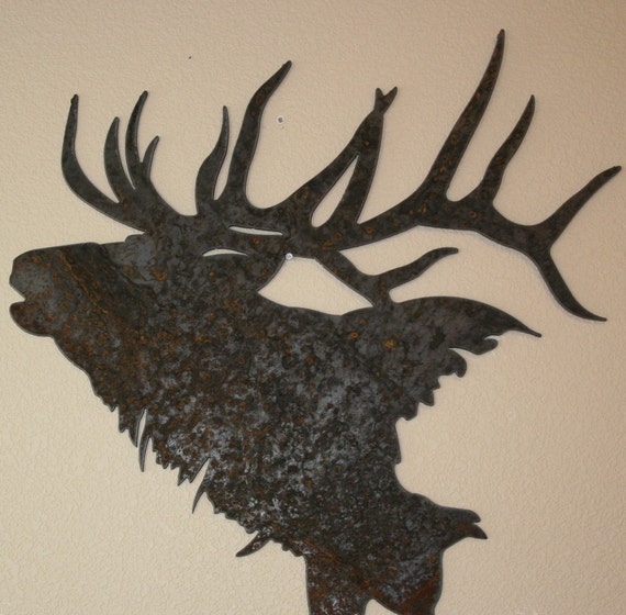 Majestic Elk Silhouette recycled steel Elk head Custom metal