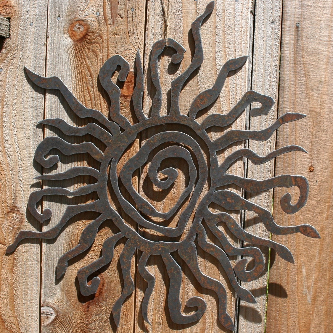 Rustic Sun Indoor/Outdoor Wall Decor 30 recycled steel