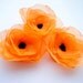 Orange Silk Flowers,Tangerine Appliques,Embellishment,Supplies ,3 ps,Wedding Decorations,Bridesmaid-Brooch,Bobby pin,clip,flower for sash