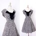1950s Bow Dress / 50s Black Clover Dress