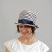 s a l e 60s Cloche / vintage 1960s Hat / Navy Stripe