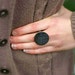 X-Large Adjustable Pottery Ring- Denim Blue