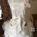 French Postale Document Inspired Apron w/Tulle