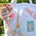Ooh Lala Paris Shabby Chic Tote Bag With Flower Pin