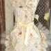 Paris Postale Print Princess Apron w/tulle and Rhinestones Large removable Rose