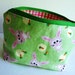 Cotton Zip Pouch, Flannel, Green and Pink, Bunnies and Carrots