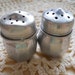 Mini Metal Salt and Pepper Shakers - Vintage and Collectible