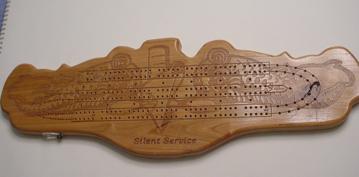 Dolphin Fish Cherry Cribbage Board