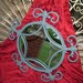 Reserved for Kristen Gray Mirror or CHOOSE Color Fleur De Lis Ornate Wall Mirror 21 1/2 Inches