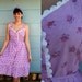 1970s. lilac polka dot & floral sun dress. m-xl