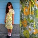 1960s. yellow floral pleated dress. s