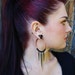 Coil Closure Copper Hoops with Gunmetal Spikes - Earrings for Stretched Lobes - Gauges