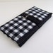Fabric Womens Organizer Wallet. Black and white gingham