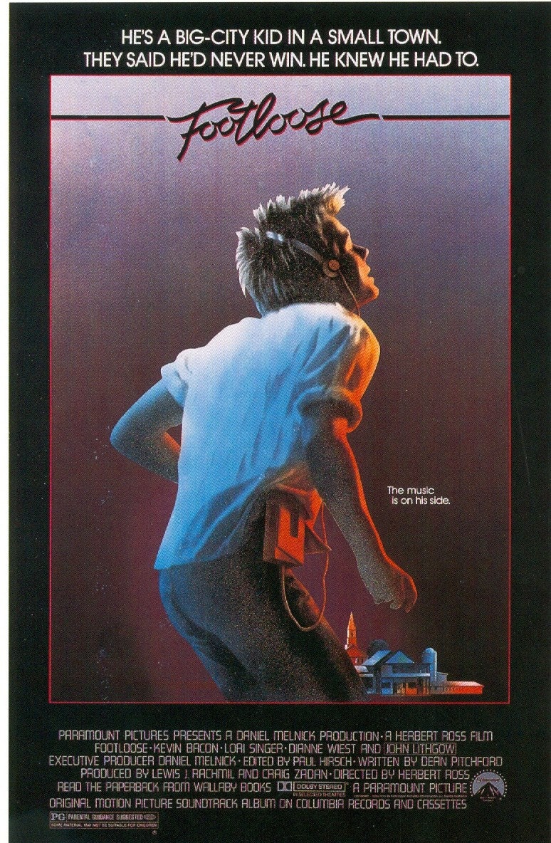 Footloose Kevin Bacon movie poster by CrossEyedCatGifts