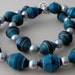 Turquoise Blue Recycled Paper and Swarovski Pearl Necklace