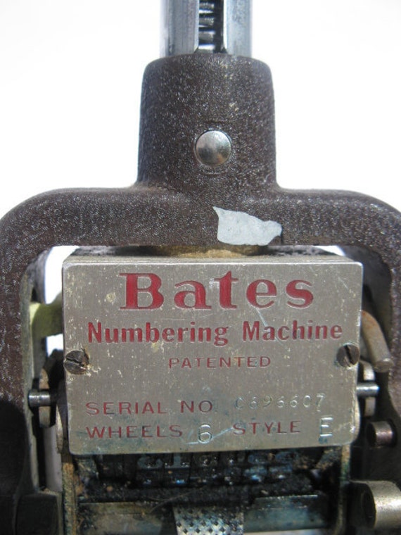 Vintage Numbering Machine Bates Numbering Machine Numbering