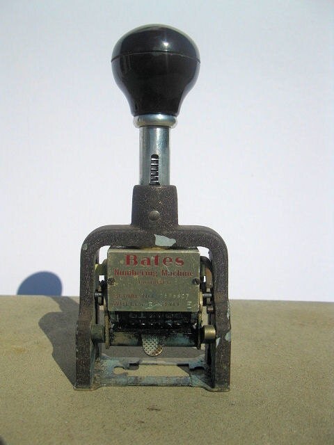 Vintage Numbering Machine Bates Numbering Machine Numbering