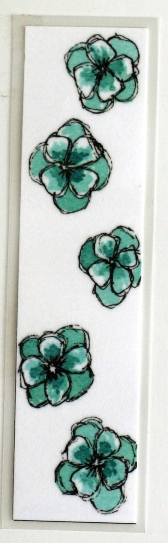 Laminated bookmarks flower bouquet and abstract by ruthsartwork