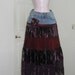 RESERVED Cerise wild cherry bohemian jean skirt ruched velvet vintage purple lace burgundy red rose Renaissance Denim Couture