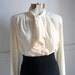 Vintage Cream Neck Tie Blouse
