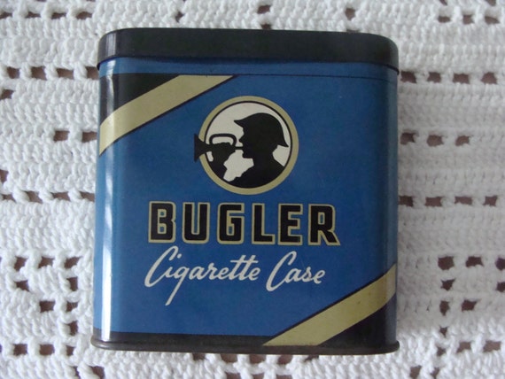 Vintage Bugler Cigarette Case tin box with paper by TheClassyLady