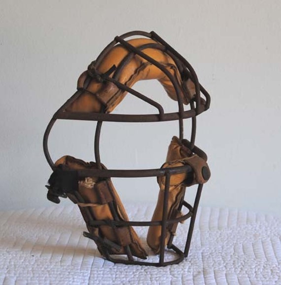 Vintage Baseball Catcher's Face Mask by ConfettiGarden on Etsy