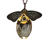 RUSALKA / Gold Butterfly Necklace with Secret Blades / Free Shipping