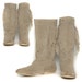 Grey Suede 80s Vintage Minnetonka Moccasin Boots / Fringe Studs Mid Calf Length / Native American Hippie Boho / Size 6